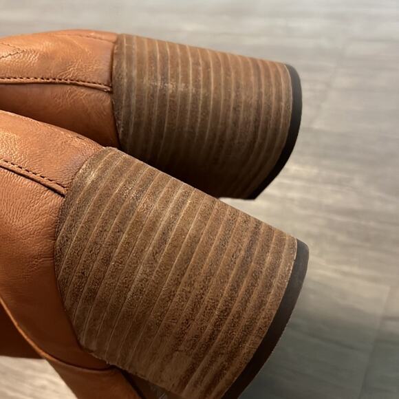 Vionic Lyssa Booties Brown Leather Stacked Heel USA 9.5 - Picture 7 of 9